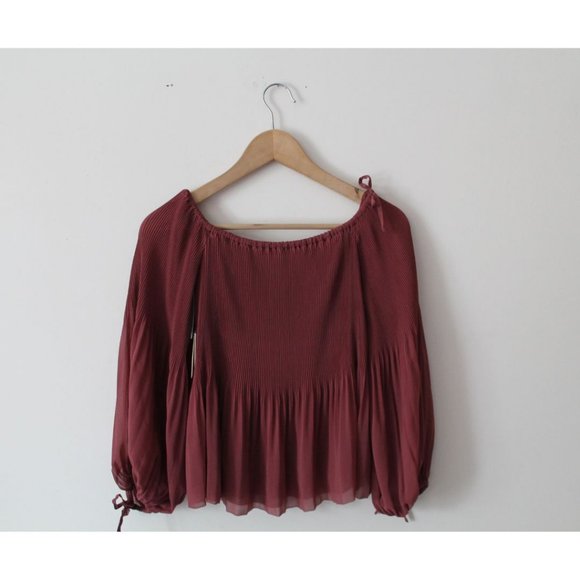 Wilfred Talence Off the Shoulder Blouse in Foulard Pink Dusty Rose Size Small - Picture 2 of 4